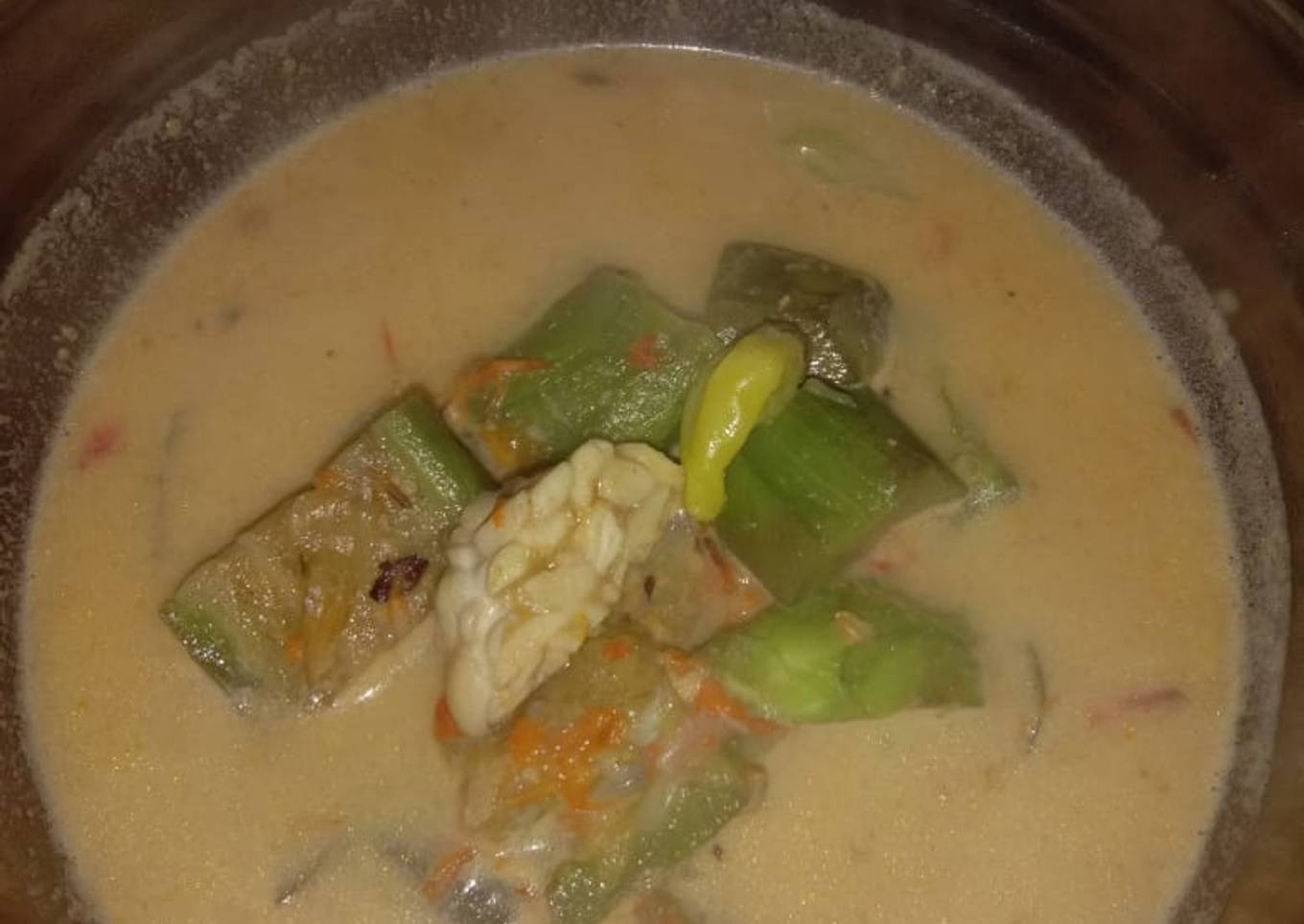 Sambel goreng terong tempe di santenin