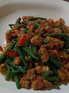 Foto resep Tumis Kacang panjang + Tempe