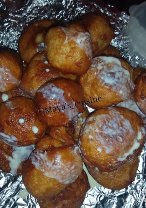 A picture of Milk glazed puff puff.