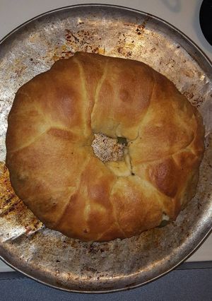 A picture of Philly cheesesteak crescent roll.