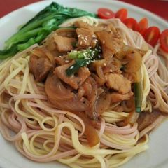 A picture of Dry mee with soy sauce pork.