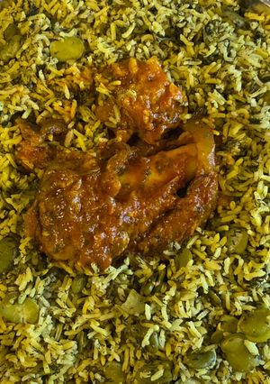 عکسی از دستور باقالی پلو با ماهیچه