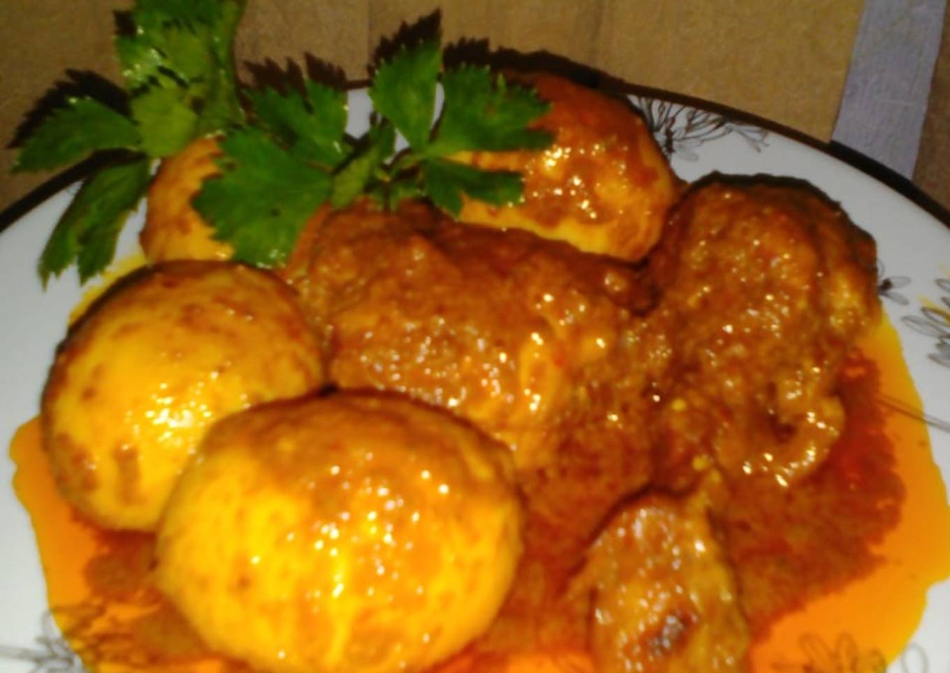 Rendang daging ayam dan telor