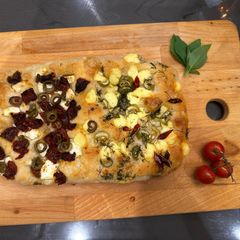 A picture of 2 Face Sourdough Focaccia Bread - Dill Pickle & Chedar and Sundried Tom & Feta - WOW !!!.