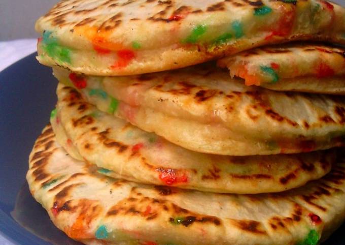 Coconut Rainbow Sprinkles Pancakes Recipe