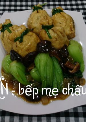 Hình của món Đậu hũ bao bố chay.