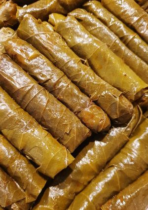 A picture of Dolma (Stuffed vine leaf).