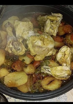 صورة لوصفة دجاج بالخضرة