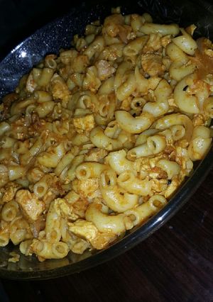 A picture of Achari macaroni #eidkay pakwan.