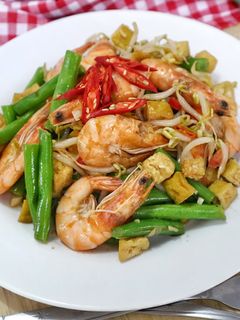 Foto resep Oseng Udang Buncis Saus Tiram