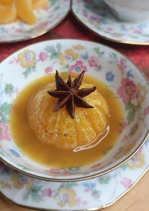 Une photo de Clémentines rôties au jus d'orange cannelle badiane