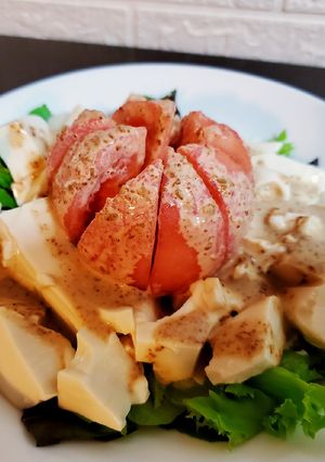 麻醬蕃茄豆腐沙律 的食譜成品照片