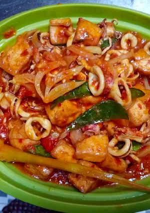 Foto resep Cumi tahu saos padang