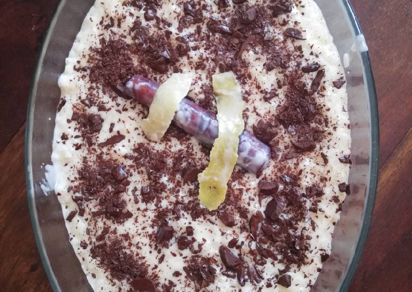 Arroz con leche cremoso con toque de chocolate