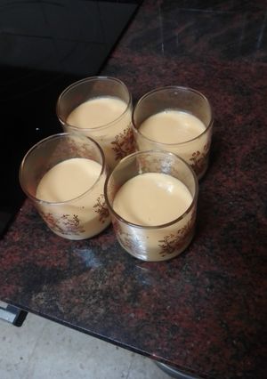 Una foto de Falsa natilla de papaya, mandarina y naranja