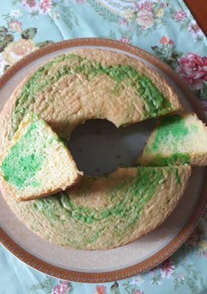 Foto resep Bolu marmer keju pandan