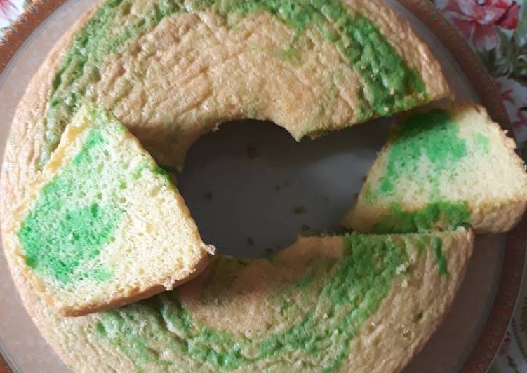 Bolu marmer keju pandan