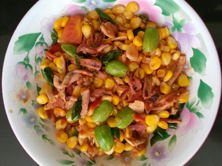 Langkah Gampang Membikin Resep  Tumis jagung manis &amp;amp; cumi asin yang Bisa Manjain Lidah, Sempurna
