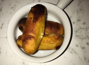 Una foto de Deditos de plátano maduro