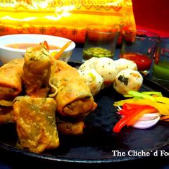 A picture of Methi Paratha Chowmein Spring Rolls.