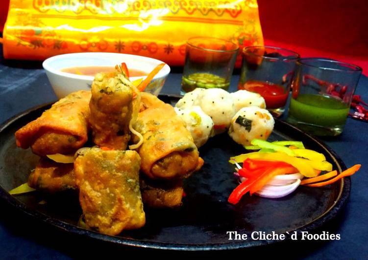 Recipe of Ultimate Methi Paratha Chowmein Spring Rolls