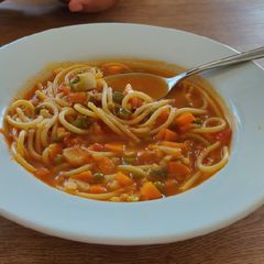 Vegetable noodle soup A picture of Vegetable noodle soup.