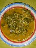 Oha mixed with egusi soup