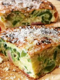 Foto di Frittata di porri con prosciutto cotto