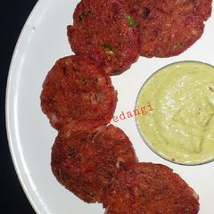 A picture of Poha& Beetroot Cutlets.