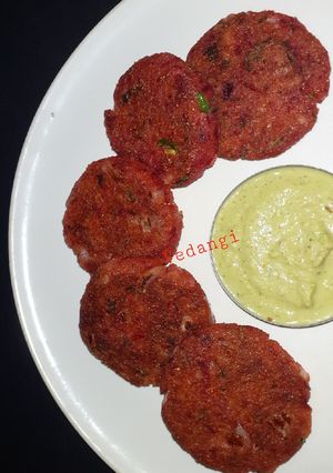 A picture of Poha& Beetroot Cutlets.