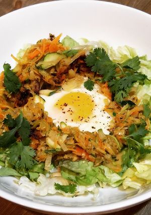 A picture of Indian Spice Rosti And Fried Egg.