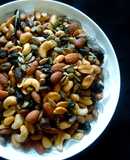 Crispy Crunchy Masala Mixed Nuts and Seeds with Raisins