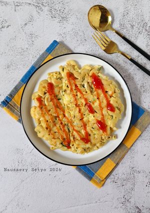 Foto resep Telur Dadar Makaroni Keju
