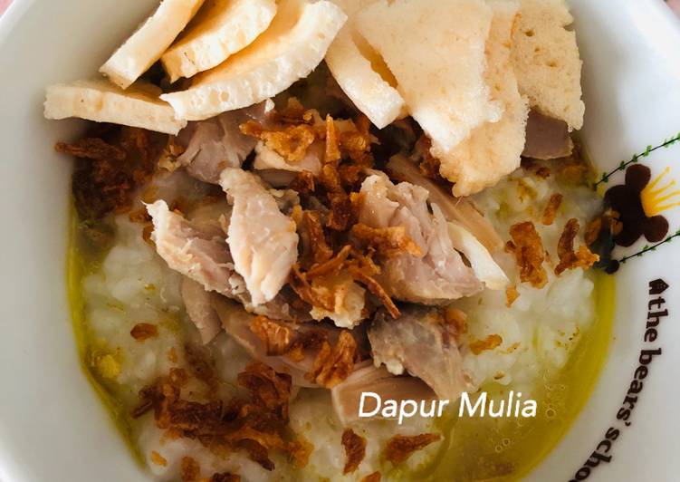 Resep @MANTAP Bubur ayam kuah kuning masakan rumahan simple