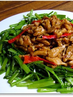 空心菜炒肉絲 的食譜成品照片