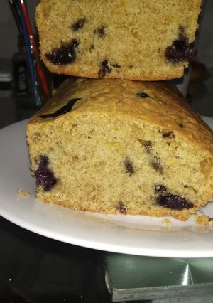 Una foto de Budín integral con arándanos (Receta Vegana💚)