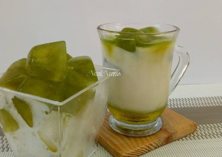 Green tea ice cube