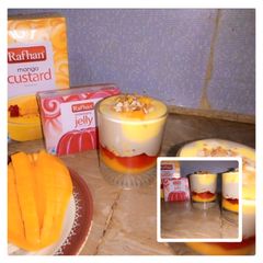 A picture of Mango custard cream | Mango season.
