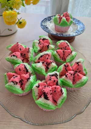 Foto resep Bolu Kukus Mekar Semangka