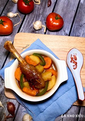 Hình của món Gà kho kiểu hàn.