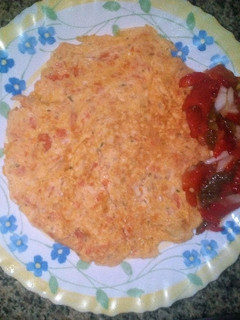 Una foto de Tortilla de zanahoria y cebolla fresca
