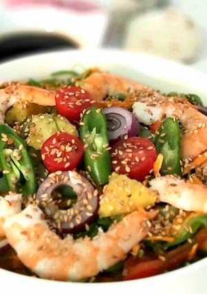 Une photo de Salade diététique de Konjac, algues Wakamé et l'ananas