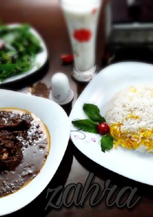 عکسی از دستور فسنجان با مرغ