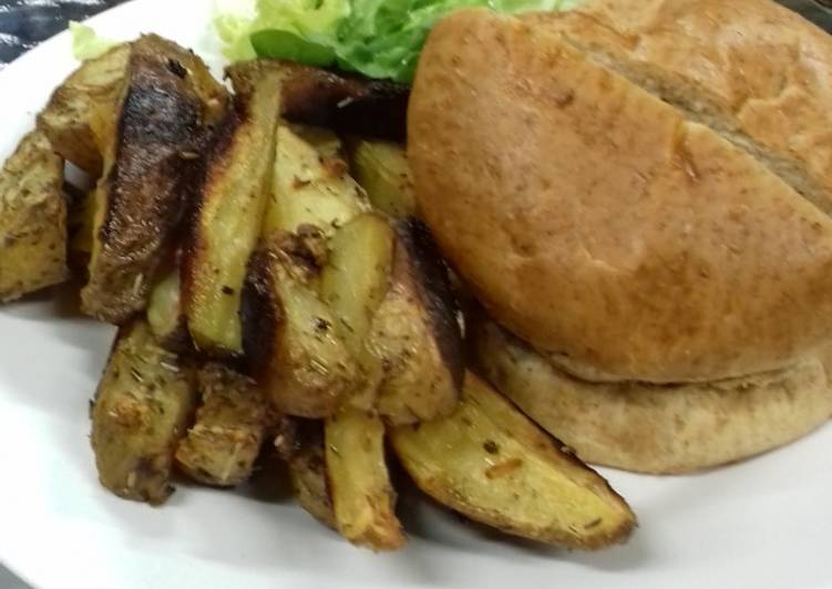 Cara Gampang Menyiapkan Garlik +herb potato wedges Anti Gagal