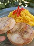 Medallones de Merluza con arroz amarillo 🐟👈 | Súper fácil 🍚
