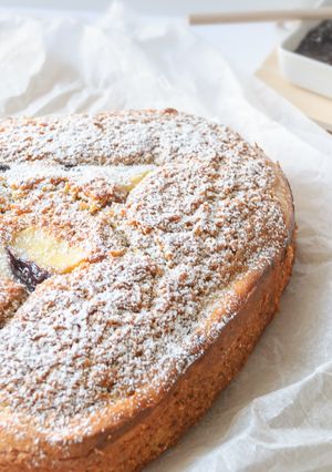 Foto de Bolo de canela com swirl de cheesecake de amora
