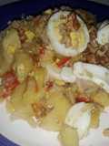 Ensalada de papas, huevo y bacalao🍲
