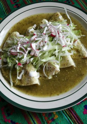 A picture of Healthy Green Enchiladas.