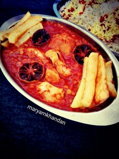 عکسی از دستور خورشت قیمه با مرغ🍗