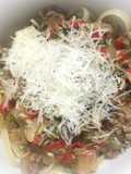 Spaguetti con salsa roja y merkén